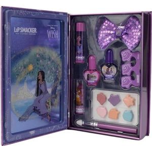Lip Smacker Tinnen wensboek, Disney Wish verborgen lippenstift, glinsterende crèmes, nagellak en schoonheidsaccessoires voor de prinsessenlook van je kinderen
