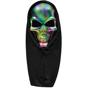 amscan 9918083 Halloween-masker met kap met verzinkte doodskop voor volwassenen