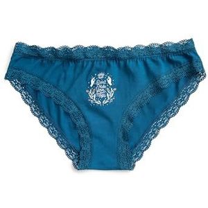 Koton Culotte à lacets pour femme avec slogan imprimé, Bleu marine (705), M