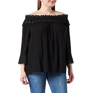 Cream crbea lace damesblouse, Zwart