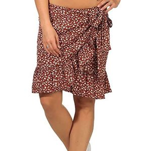Only Onlolivia WVN Noos WVN Damesrok, Henna/Aop: twee tinten, maat XS, Henna / Aop - twee tinten bloemen.