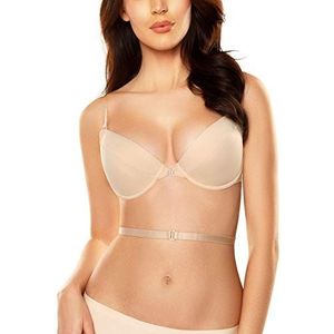 VIVISENCE 1040 Strapless Push Up BH met sluiting aan de voorkant, beige, 85B, Beige