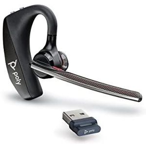 Poly Voyager 5200 UC Wireless Headset & Oplader (Plantronics) - Bluetooth hoofdtelefoon met één oor (mono) met ruisonderdrukkende microfoon - verbinding met mobiele telefoon/Mac/pc via Bluetooth