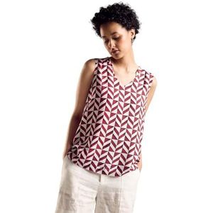 Street One A344682 Damesblouse met mouwen, Mahonie Rood