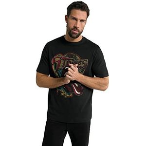 JP 1880 T-shirt voor heren, grote maten, L-8XL, collectie Concert, Rolling Stones, korte mouwen, tot 8 XL 802832, zwart, 8XL, zwart.