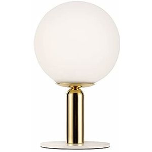 Pauleen 48230 Poser Splendid Pearl Max. 20 Watt Wit, Goud Bedlampje in Glamour Look Glas, metaal G9