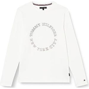Tommy Hilfiger Monotype Roundle Ls Tee T-shirts L/S heren, Wit.