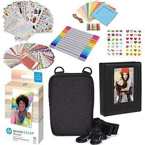 HP Zink fotopapier, 50 vel, 5,8 x 8,6 cm, met fotoalbum, etui, stickers, marker