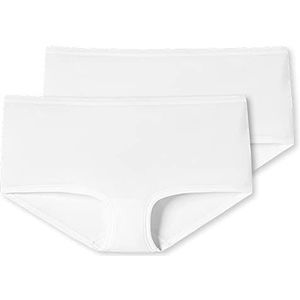 Set van 2 boxershorts voor dames, biologisch katoen, 95/5, Wit