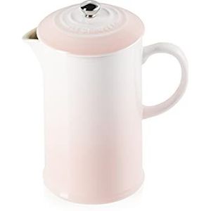 Le Creuset Koffiezetapparaat van aardewerk, roestvrijstalen kolf, 1 liter, voor 3-4 kopjes, Shell Pink, 60706087770003