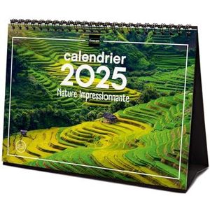 Finocam – Bureaukalender met afbeeldingen om te schrijven 2025, 1 maand per pagina, januari 2025 – december 2025 (12 maanden) Franse natuur