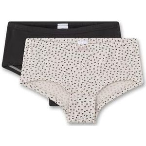 Sanetta Cutbrief meisjes (2 stuks) zwart en beige | Hoogwaardige en duurzame meisjesonderbroek van biologisch katoen. Inhoud: 2 stuks meisjesondergoed, Beige