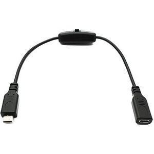 System-S USB 3.1-30 cm - Type C-stekker naar bus - Schakeladapter - Zwart