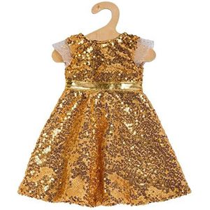 Heless 2330 - Poppenkleding in Goldstar design, gouden paillettenjurk en riem voor poppen en knuffels van 35 tot 45 cm