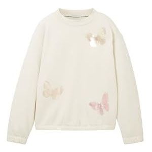 TOM TAILOR Sweatshirt met pailletten voor meisjes, 13808-crème