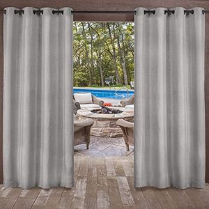 Exclusive Home Curtains Biscayne gordijn met ogen, 137 x 248 cm, zilverkleurig, 2 stuks