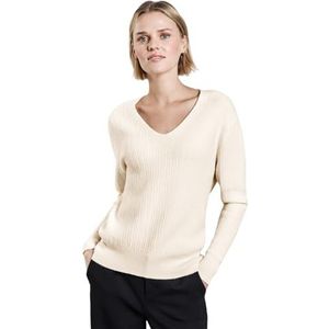 Street One A303041 Knuffelige damestrui met V-hals, Lucid White