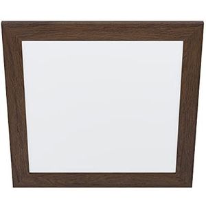 EGLO Ledpaneel Piglionasso met decoratief houten frame, plafondlamp in donkerbruin, voor keuken, bureau, hal, neutraal wit, 50 cm (L x B)