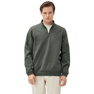 Koton Basic sweatshirt met lange mouwen en opstaande kraag voor heren, 814 (groen)