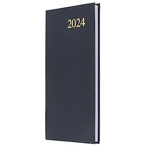 Collins Debden Essential zakagenda 2024-2024, zacht aanvoelend, flexibele omslag, kleine zakkalender 2024 (blauw)