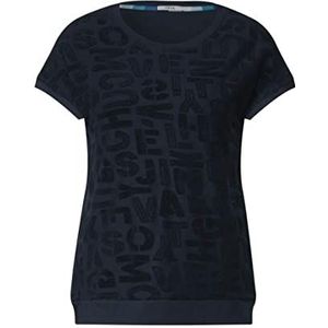Cecil B319407 T-shirt voor dames met korte mouwen, Donkerblauw