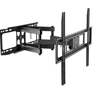 OEM SYSTEMS Ewent TV-beugel voor LCD/LED/Plasma-TV, multidirectioneel, draaibaar, uittrekbaar, wandhouder met dubbele arm, max. VESA 600 x 400 mm, zwart/antraciet