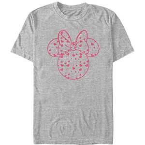 Disney T-shirt Mickey Minnie Hearts Fill Organic à manches courtes unisexe, Mélange de gris., XL