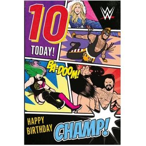 Officiële WWE verjaardagskaart voor de 10e verjaardag voor hem, recyclebare verjaardagskaart, officiële licentie verjaardagskaart