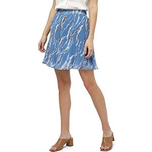 Minus Rikka dames rok kort, grafische print denim blauw