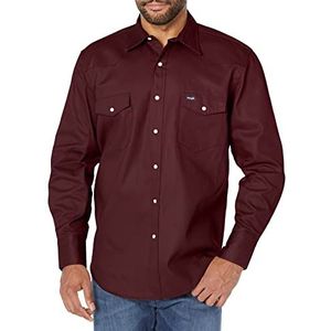Wrangler Ms70719 Cowboy T-shirt met lange mouwen met twee zakken, met clipsluiting, robuust oppervlak, heren (1 pak), rood oxide, 3X, Rood oxide.
