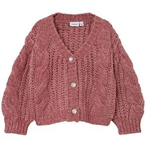 Bestseller A/S Nmfopaula Ls gebreide cardigan voor meisjes, mauvewood, 104, mauvewood