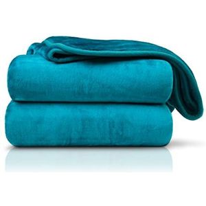 Amago Extra zachte deken met kasjmier gevoel, 220 x 240 cm - Petrol