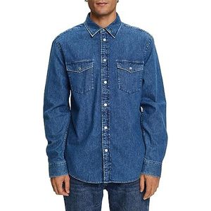 ESPRIT 993ee2f313 Herenhemd, Blauw Medium Washed