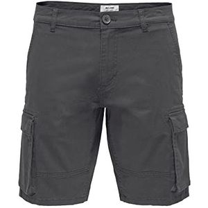 Only & Sons Cargo Shorts voor heren, grijs gestreept, XS, Grijs gestreept
