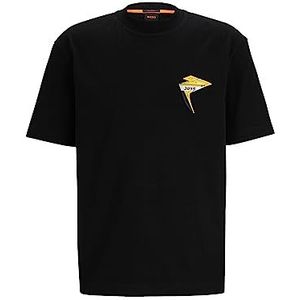 BOSS TeeBikerGear T-shirt pour homme en jersey de coton avec logo style course, Noir 1, L