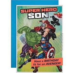 Hallmark Verjaardagskaart voor zoon - Marvel superheld motief met activiteit