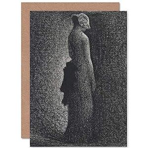 Georges Seurat The Black Bow wenskaart met lege envelop