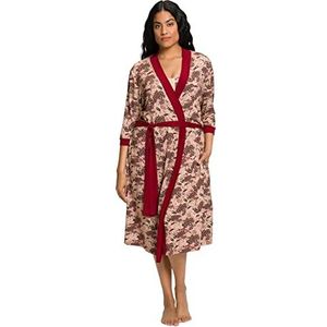Ulla Popken Dames Bohemian kimono zand 54-56 oversized, Zand