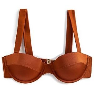 Koton Bas de bikini à bretelles épaisses et scintillantes pour femme, Cuivre (907), 48