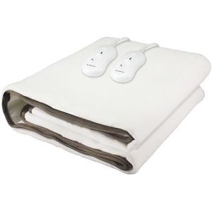 BEPER P203TFO110 Tweepersoonsbedwarmer, 160 x 140 cm, zacht, wasbaar, 120 W, verstelbare temperaturen, oververhittingsbeveiliging