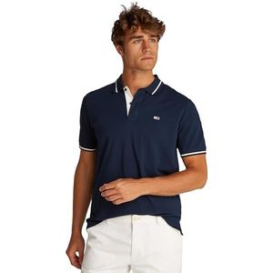 Tommy Jeans Tjm Reg Tipped Polo Dm0dm20745 Poloshirt S/S heren, Donker Navy Blauw, M