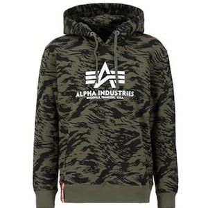 ALPHA INDUSTRIES Basic camouflage hoodie voor heren, Brushstroke Groen