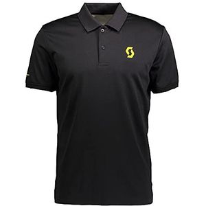 Scott Polo Ft S/SL T-shirt voor heren, verpakking van 1 stuks, zwart/zwavelgeel