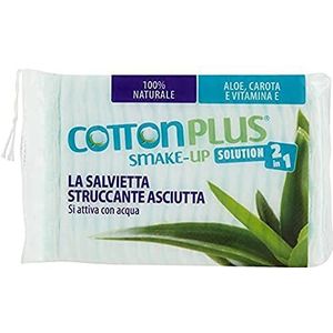 Cotton Plus SMAKE-UP Aloe Vera MAXI 50 stuks | Natuurlijke make-up remover. Gepatenteerde droge reinigingsdoeken, zonder conserveringsmiddelen, 100% natuurlijk