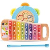 VTech - Magisch xylo-Tamboerijn Lumi, 2-in-1 muziekinstrument voor kinderen, xylofoon en tamboerijn, gedeeltelijk van hout, speelgoed voor baby's, meisjes en jongens vanaf 18 maanden - inhoud in het