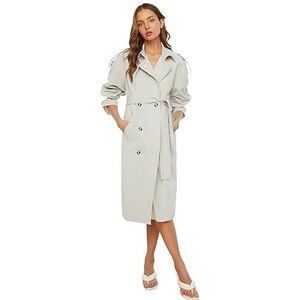 Trendyol Archbreaker gedetailleerde waterdriving trench coat, lang, voor dames, beige, 36, Beige