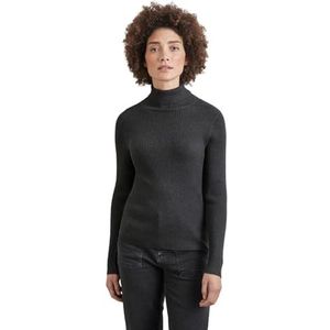 Street One A302838 LTD QR_basic geribbelde coltrui voor dames, Gravel Grey Mel.