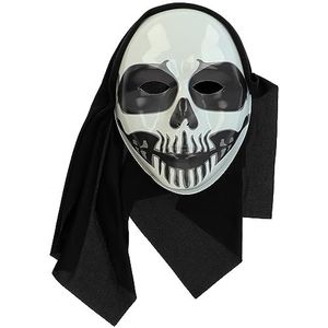 Folat 23876 Gezichtsmasker Schedel Nun BoOo Feest, Spookachtige Halloween Decoraties, Themaavond: Skelet, Pompoen, Heks, Veelkleurig