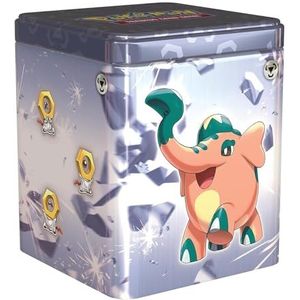 GCC Pokémon stapelbare verzamelbox van het metalen type (drie uitbreidingsenveloppen en twee vellen stickers), editie in het Italiaans
