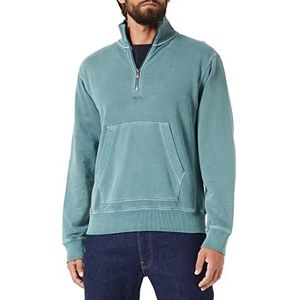 BOSS Zefadehalf sweatshirt voor heren met ritssluiting van Molton met logoprint Open Green, XL, Open Green
